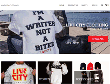 Tablet Screenshot of livecityclothing.com